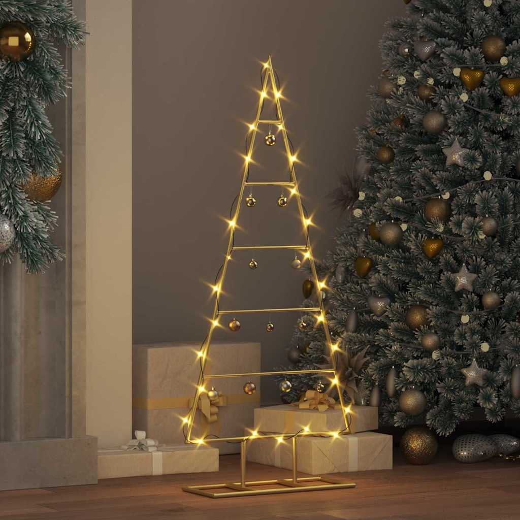Metalen kerstboom met standaard Goud 90 cm Poedergecoat staal