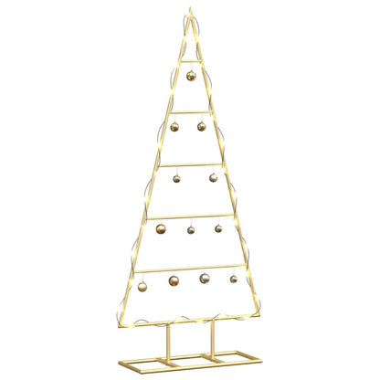 Metalen kerstboom met standaard Goud 90 cm Poedergecoat staal