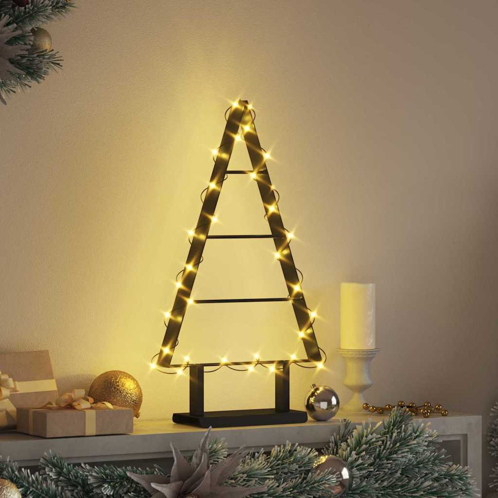 Metalen kerstboom met standaard Zwart 60 cm Staal