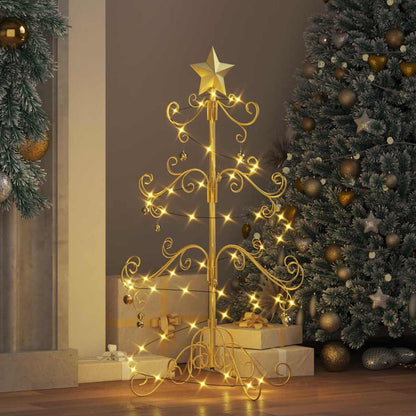 Metalen kerstboom met standaard Goud 90 cm Poedergecoat staal