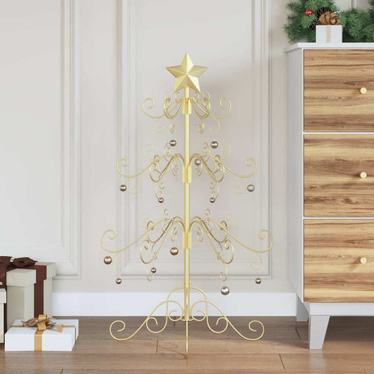 Metalen kerstboom met standaard Goud 90 cm Poedergecoat staal
