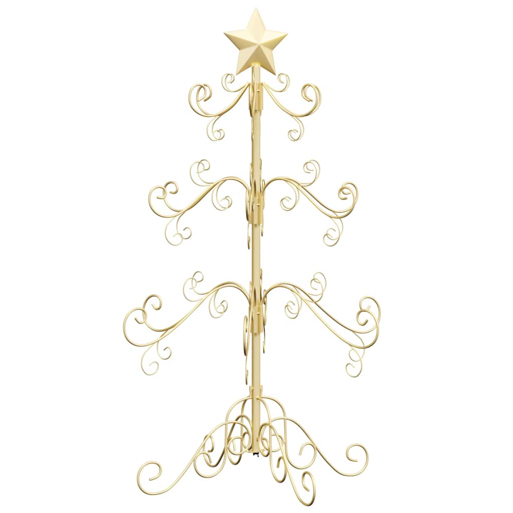 Metalen kerstboom met standaard Goud 90 cm Poedergecoat staal