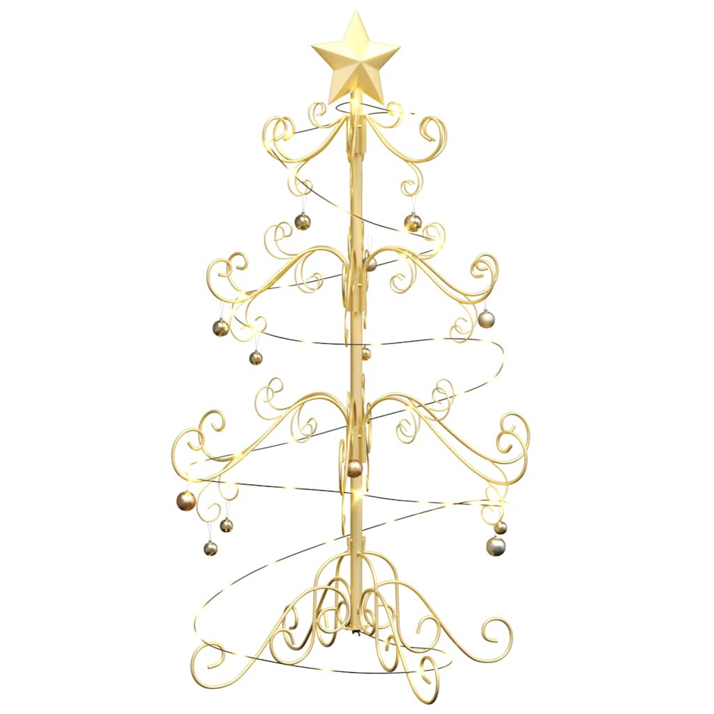 Metalen kerstboom met standaard Goud 90 cm Poedergecoat staal