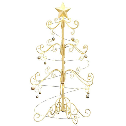 Metalen kerstboom met standaard Goud 90 cm Poedergecoat staal