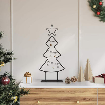 Metalen kerstboom met standaard Zwart 60 cm Staal
