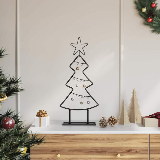 Metalen kerstboom met standaard Zwart 60 cm Staal