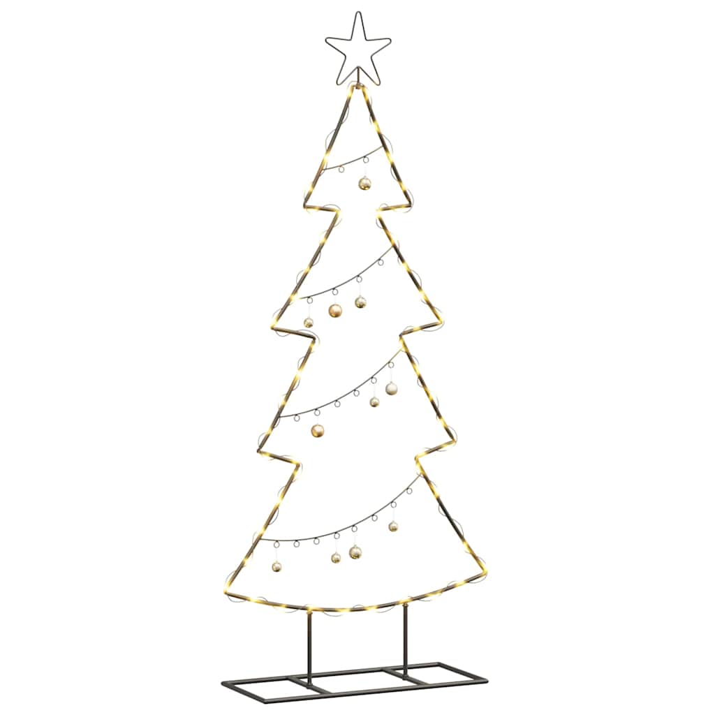 Metalen kerstboom met standaard Zwart 125 cm Staal