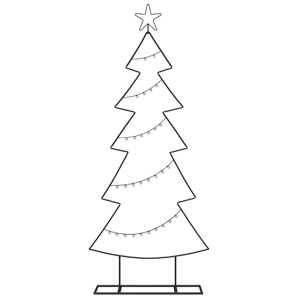 Metalen kerstboom met standaard Zwart 150 cm Staal