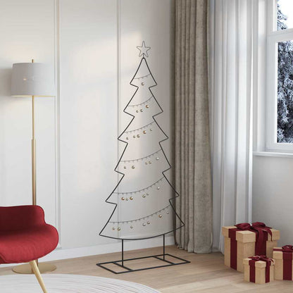 Metalen kerstboom met standaard Zwart 180 cm Staal