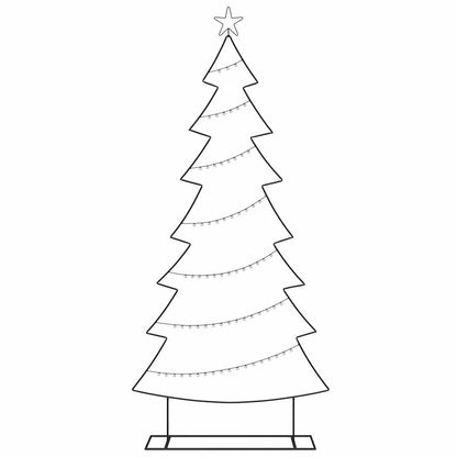 Metalen kerstboom met standaard Zwart 210 cm Staal