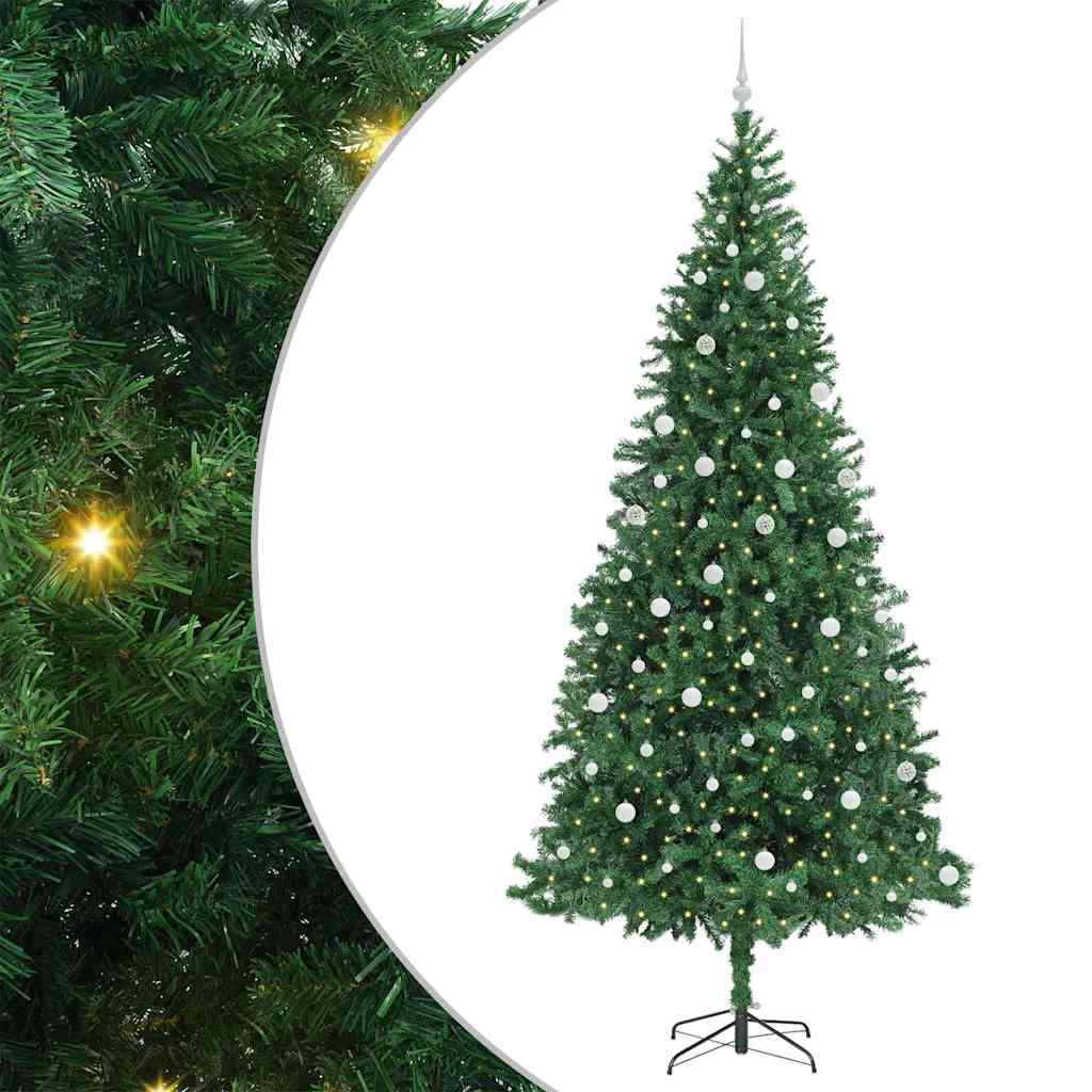 Kunstkerstboom Groen 300 cm PVC en Metaal en Plastic