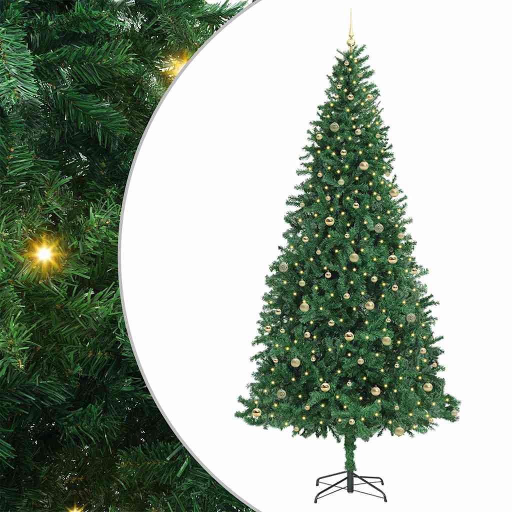 Kunstkerstboom Groen 300 cm PVC en Metaal en Plastic