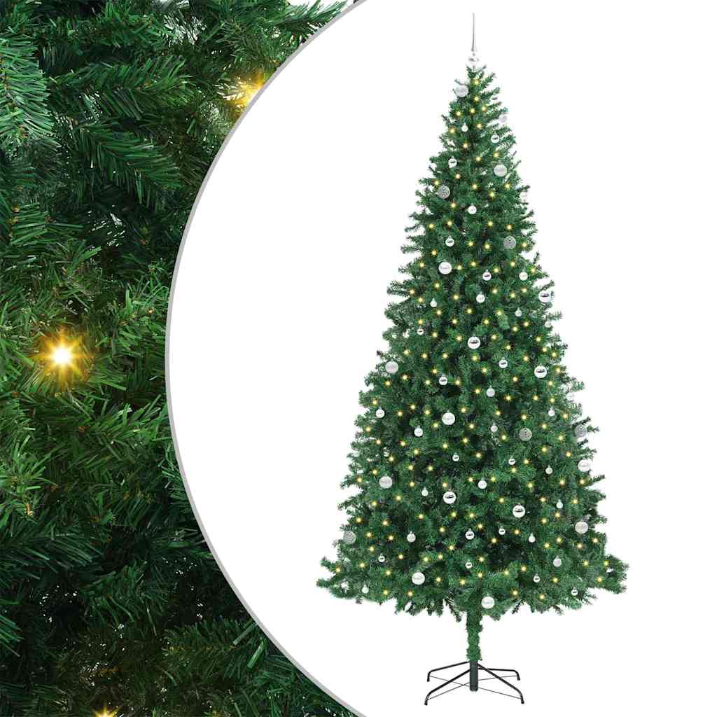 Kunstkerstboom Groen 300 cm PVC en Metaal en Plastic