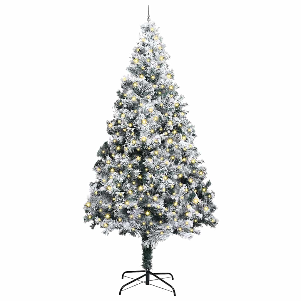 Kunst kerstboom met verlichting en ballen Groen 400 cm PVC
