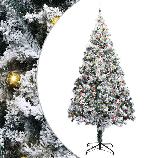 Kunstmatig Verlichte Kerstboom met Ballenset Groen 400 cm PVC