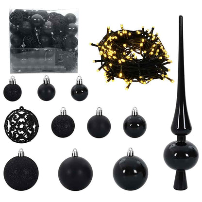 Kunst Kerstboom met Verlichting en Ballen Set Groen 400 cm PVC