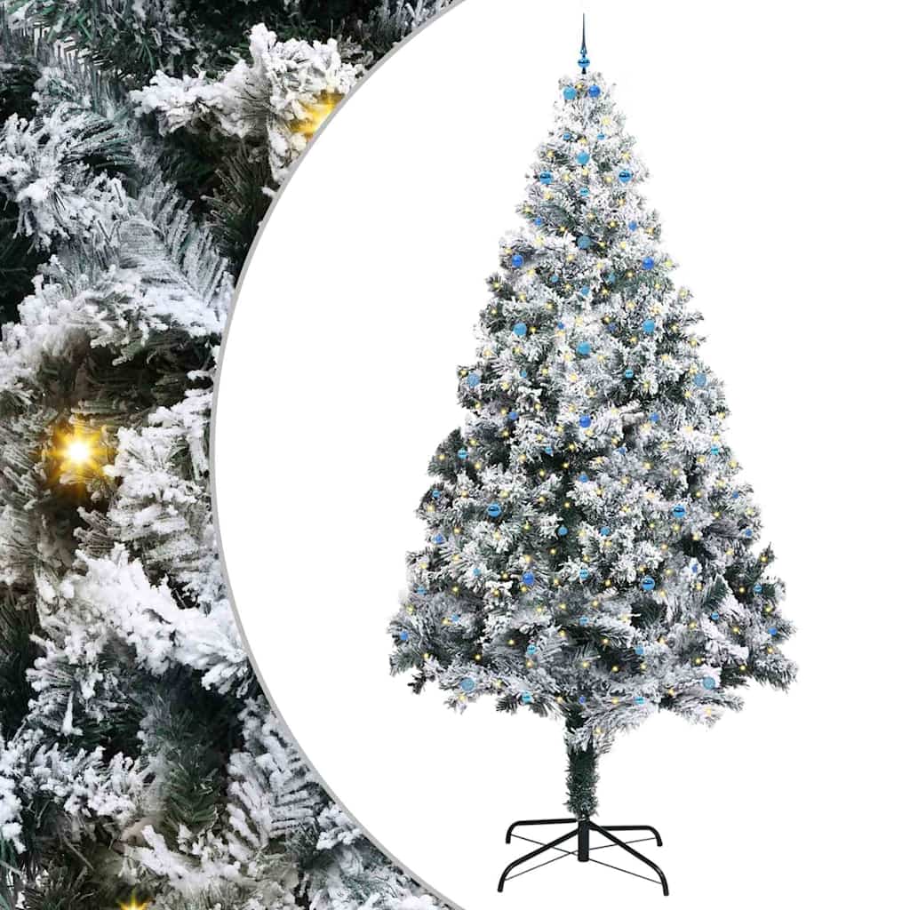 Kunstkerstboom met verlichting en ballen set Groen 400 cm PVC