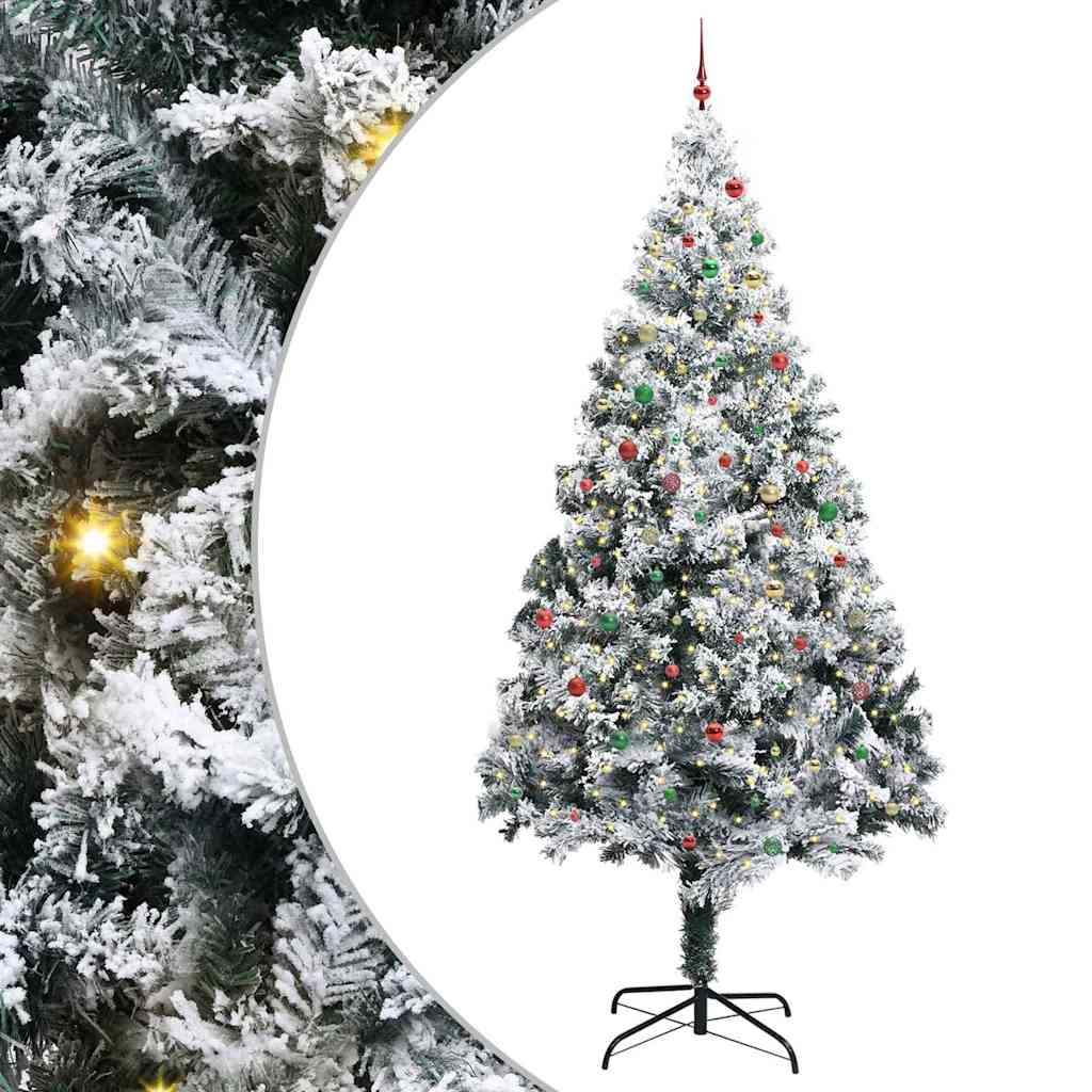 Kunstkerstboom met verlichting en ballen set Groen 400 cm PVC