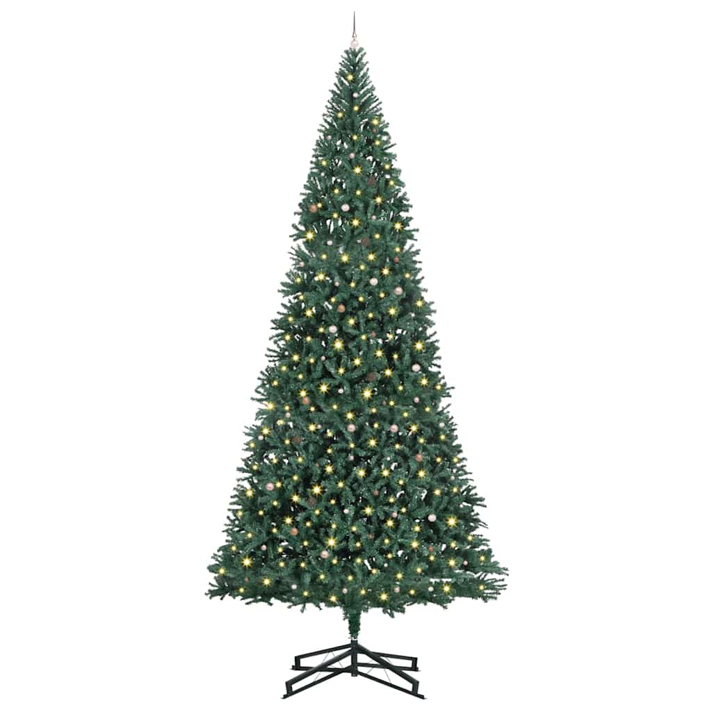 Artificial Pre-lit Kerstboom met Ballenset Groen 500 cm PVC