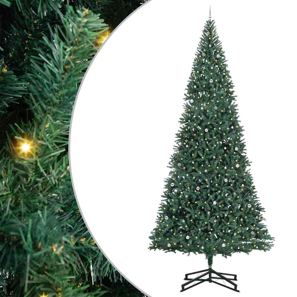Artificial Pre-lit Kerstboom met Ballenset Groen 500 cm PVC
