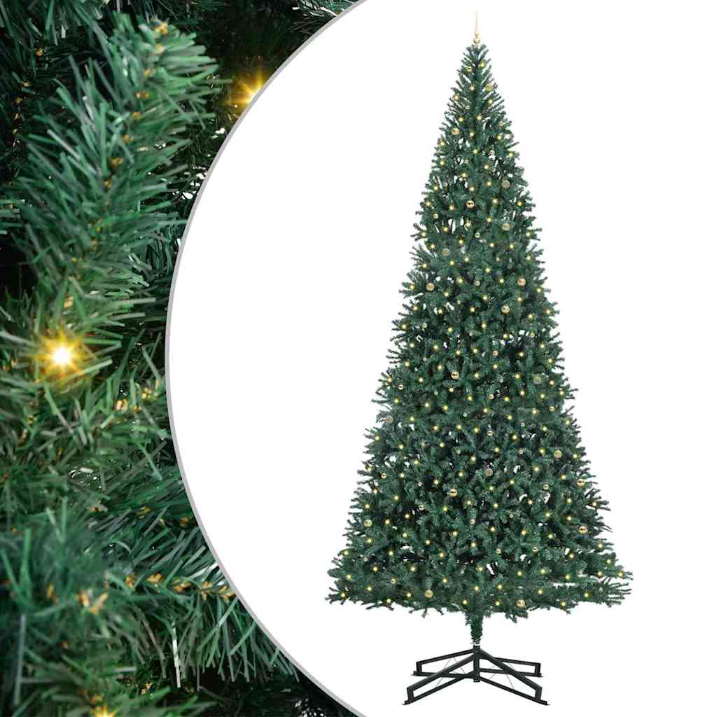 Artificial Pre-lit Kerstboom met Ballenset Groen 500 cm PVC
