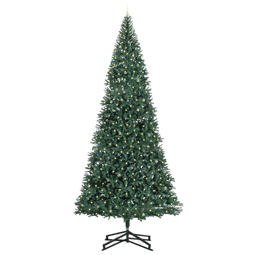 Artificial Pre-lit Kerstboom met Ballenset Groen 500 cm PVC