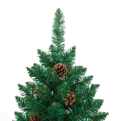 Slanke Kerstboom Groen 180 cm PVC en massief dennenhout
