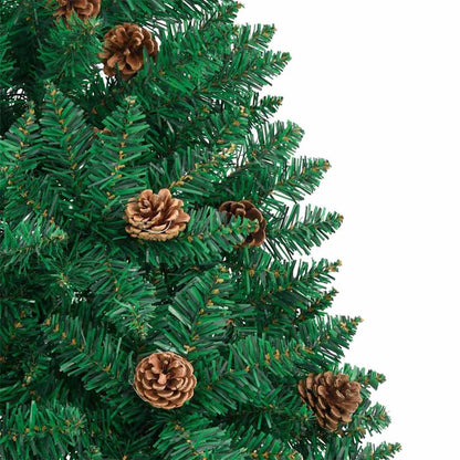 Slanke Kerstboom Groen 180 cm PVC en massief dennenhout