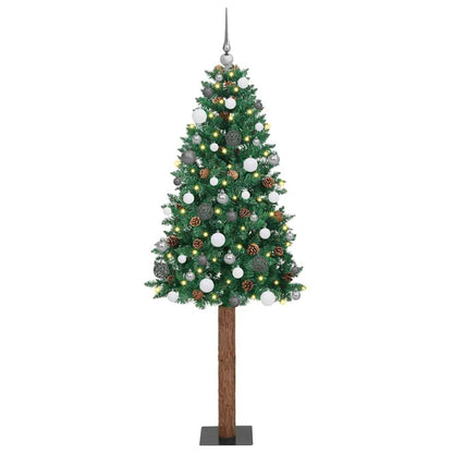 Slanke Kerstboom Groen 180 cm PVC en massief dennenhout