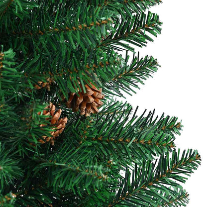 Slanke Kerstboom Groen 210 cm PVC en massief dennenhout