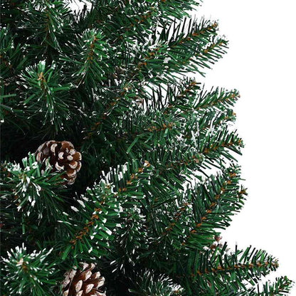 Slanke Kerstboom Groen 180 cm PVC en massief dennenhout