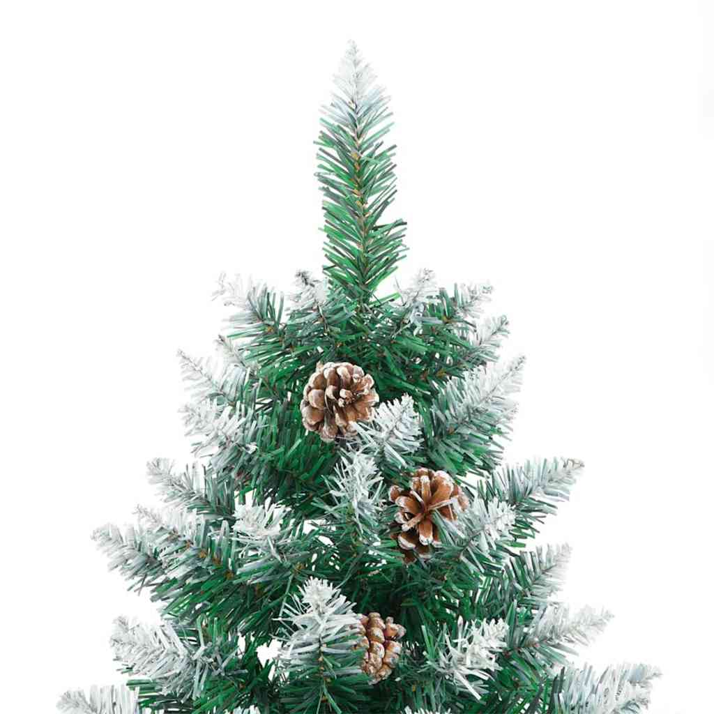 Slanke Kerstboom Groen 210 cm PVC en massief dennenhout