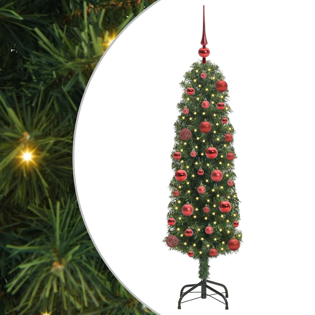 Kunstkerstboom Groen 120 cm PVC en Staal en Kunststof