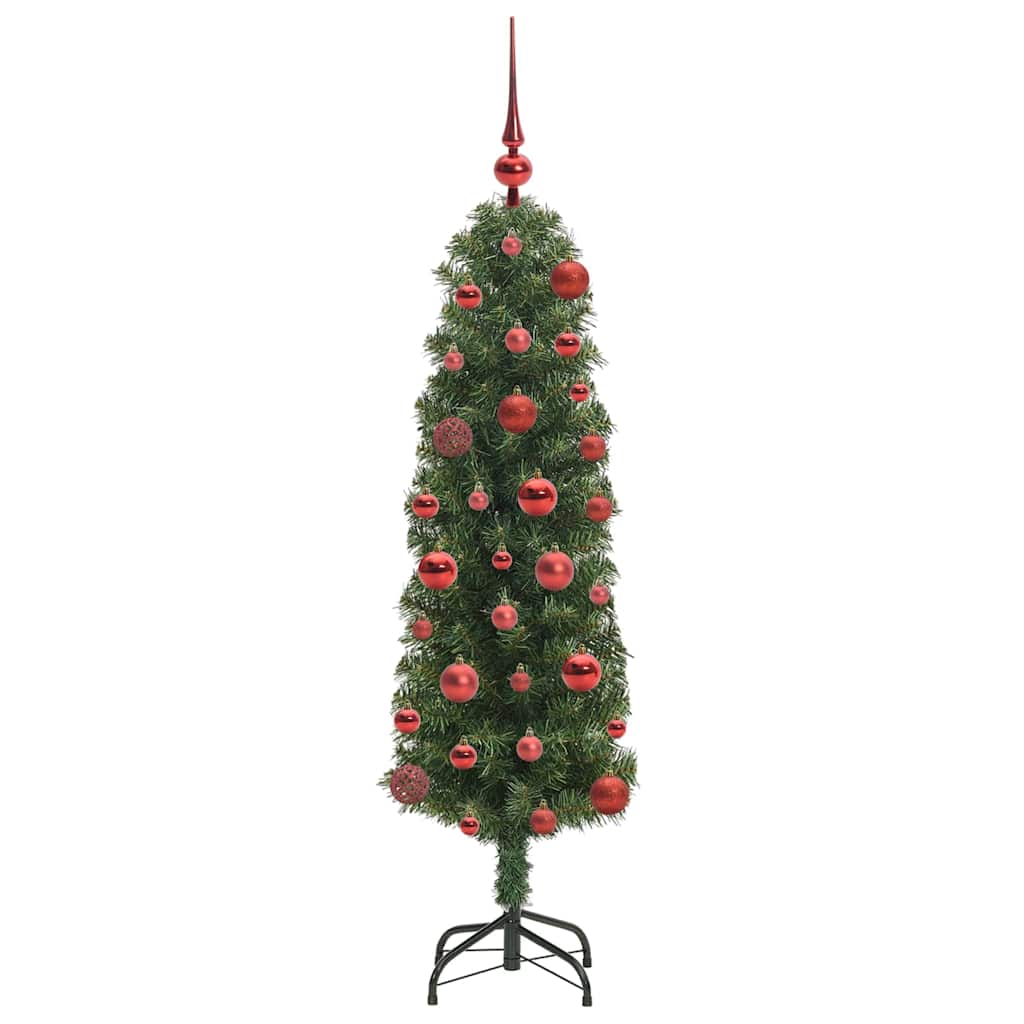Kunstkerstboom Groen 120 cm PVC en Staal en Kunststof