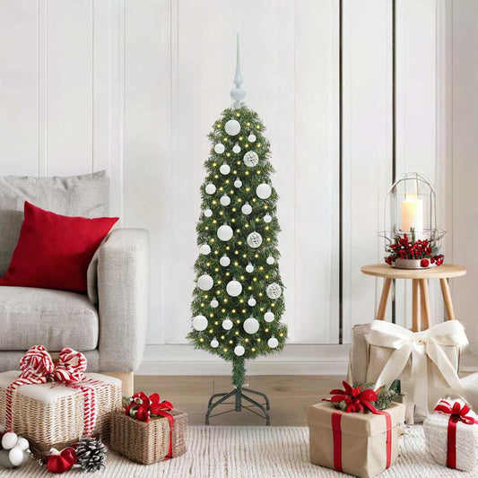 Kunstkerstboom Groen 120 cm PVC en Staal en Kunststof