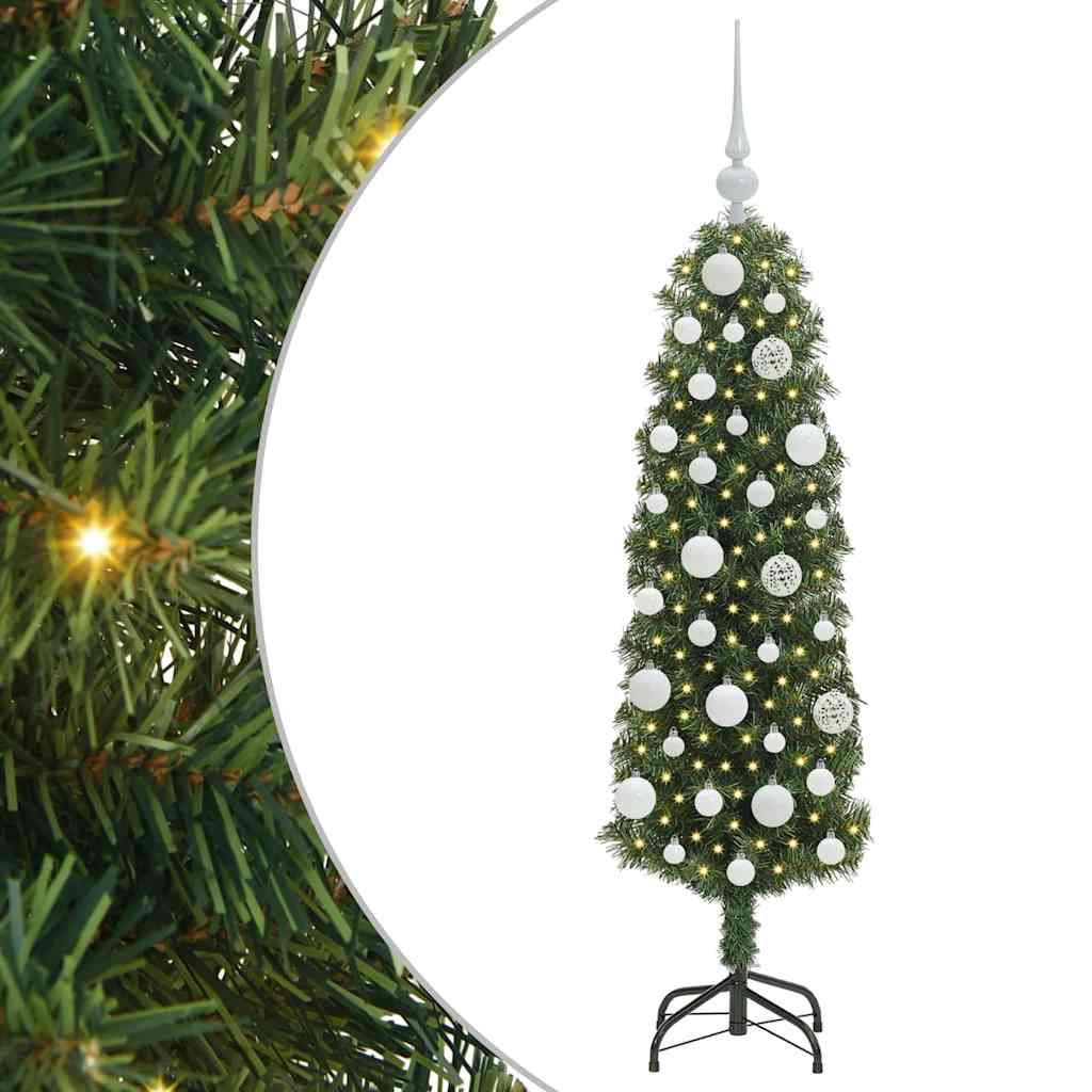 Kunstkerstboom Groen 120 cm PVC en Staal en Kunststof