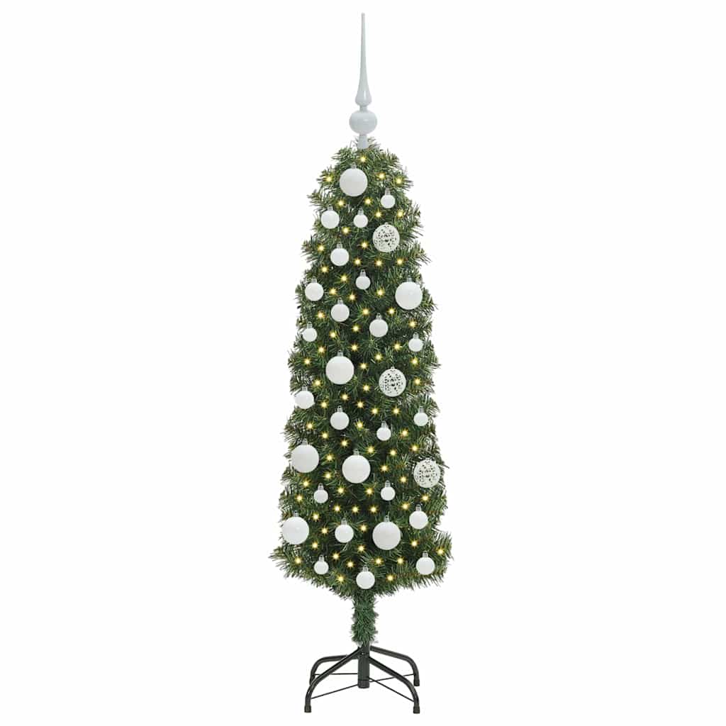 Kunstkerstboom Groen 120 cm PVC en Staal en Kunststof