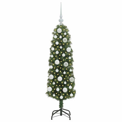 Kunstkerstboom Groen 120 cm PVC en Staal en Kunststof