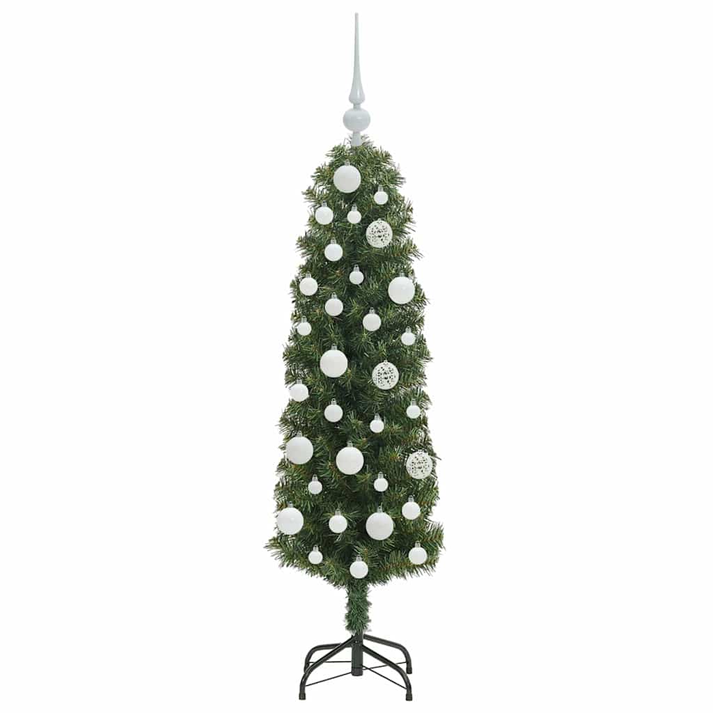 Kunstkerstboom Groen 120 cm PVC en Staal en Kunststof