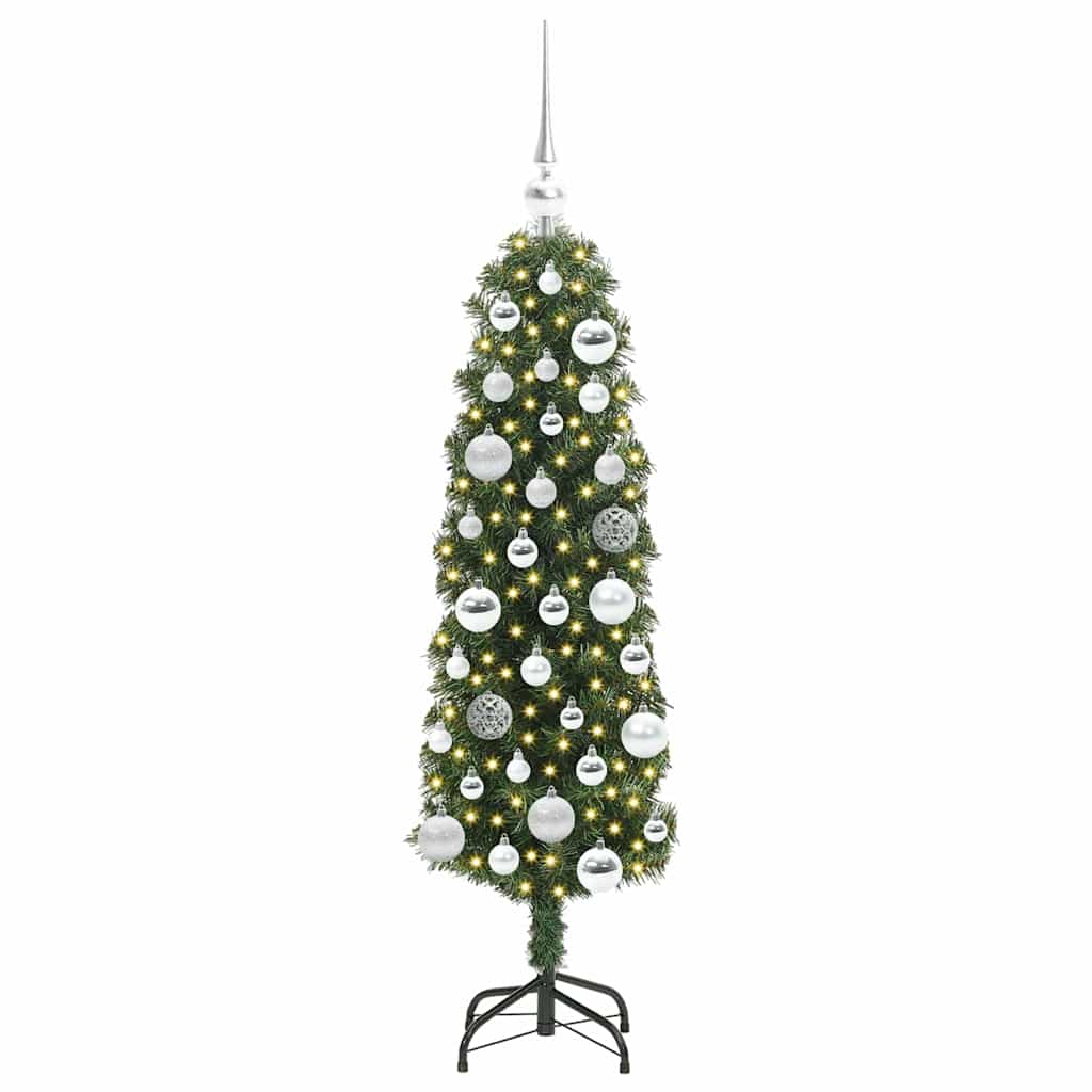 Kunstkerstboom Groen 120 cm PVC en Staal en Kunststof