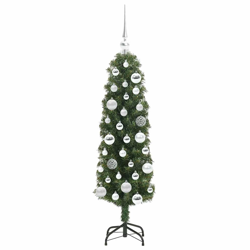 Kunstkerstboom Groen 120 cm PVC en Staal en Kunststof