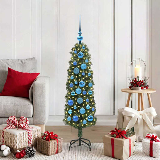 Kunstkerstboom Groen 120 cm PVC en Staal en Kunststof