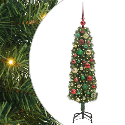 Kunstkerstboom Groen 120 cm PVC en Staal en Kunststof