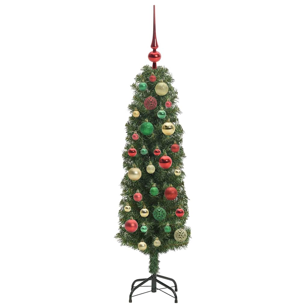Kunstkerstboom Groen 120 cm PVC en Staal en Kunststof