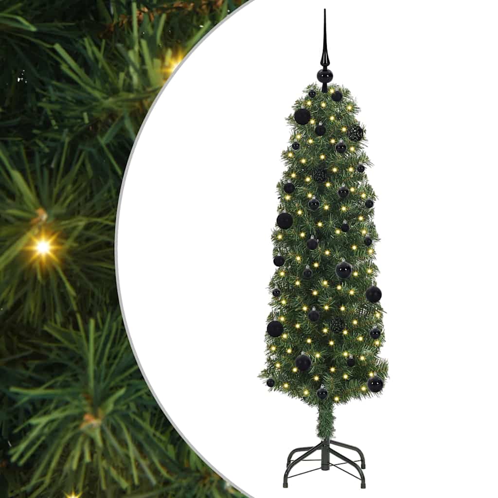 Kunstkerstboom Groen 150 cm PVC en Staal en Kunststof