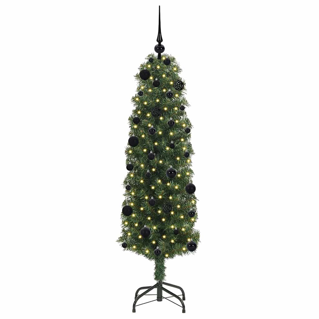 Kunstkerstboom Groen 150 cm PVC en Staal en Kunststof