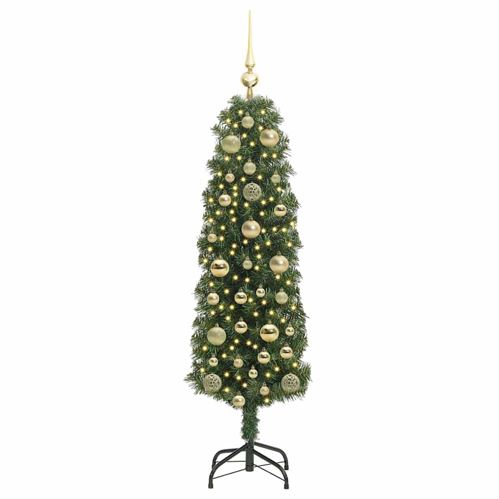 Kunstkerstboom Groen 150 cm PVC en Staal en Kunststof