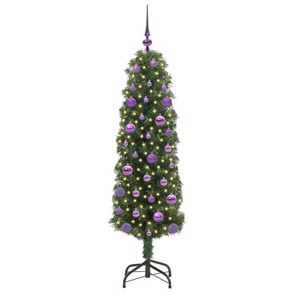 Kunstkerstboom Groen 150 cm PVC en Staal en Kunststof
