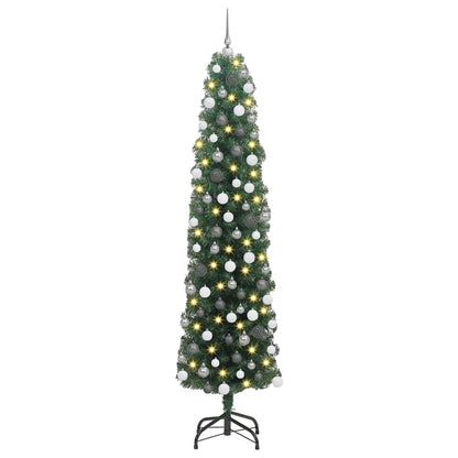 Kunstkerstboom Groen 180 cm PVC en Staal en Kunststof