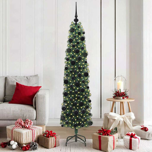 Kunstkerstboom Groen 180 cm PVC en Staal en Kunststof